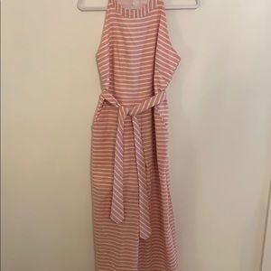 Pink & white stripe jumpsuit